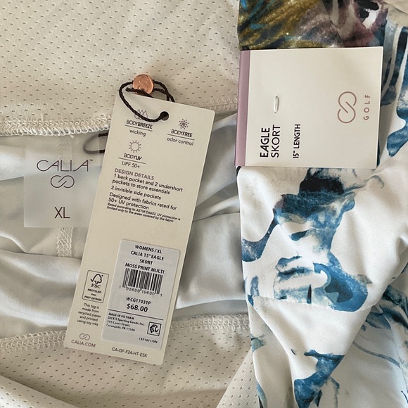 CALIA by Carrie Underwood White Skort with Blue & Green Abstract Print - Picture 5 of 8